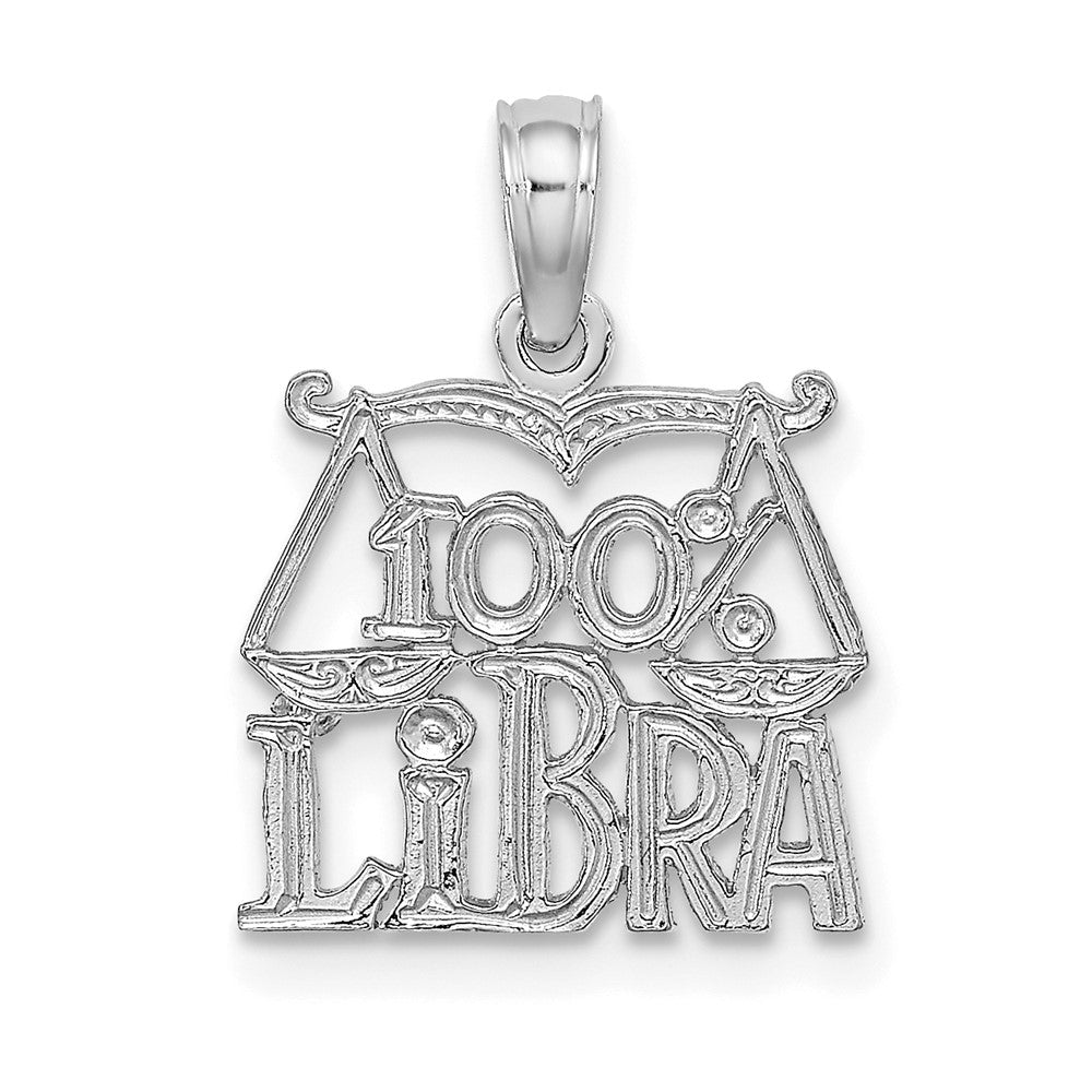 14k WG 100% LIBRA Zodiac Charm-D4060W