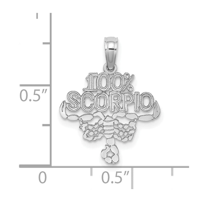 14k WG 100% SCORPIO Zodiac Charm-D4061W