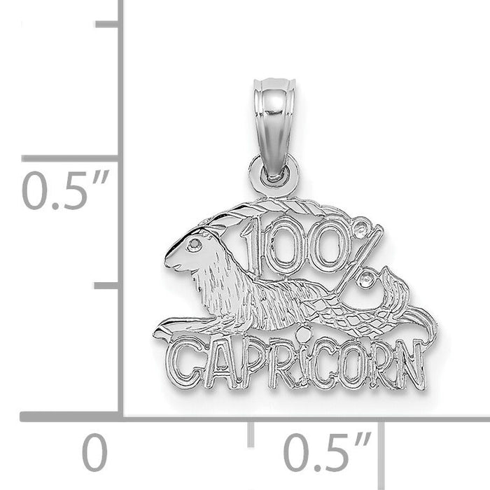 14k WG 100% CAPRICORN Zodiac Charm-D4063W