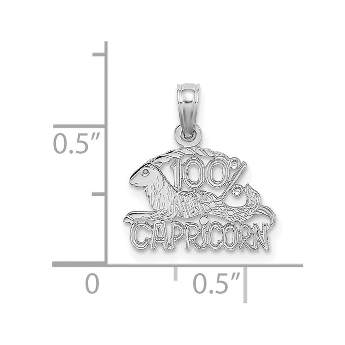14k WG 100% CAPRICORN Zodiac Charm-D4063W