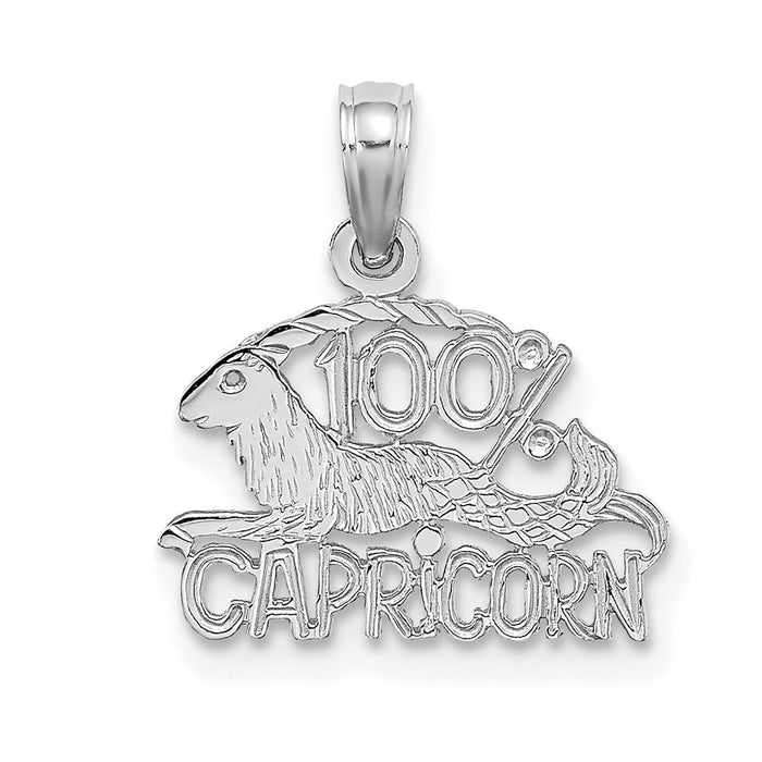 14k WG 100% CAPRICORN Zodiac Charm-D4063W