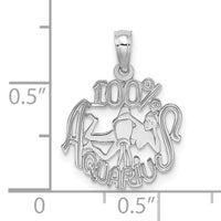 14k WG 100% AQUARIUS Zodiac Charm-D4064W