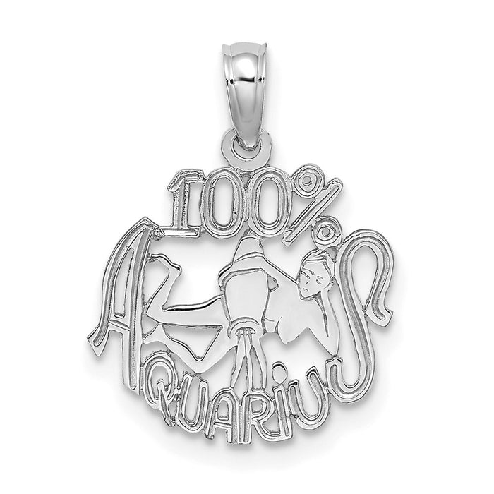 14k WG 100% AQUARIUS Zodiac Charm-D4064W