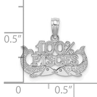 14k WG 100% PISCES Zodiac Charm-D4065W