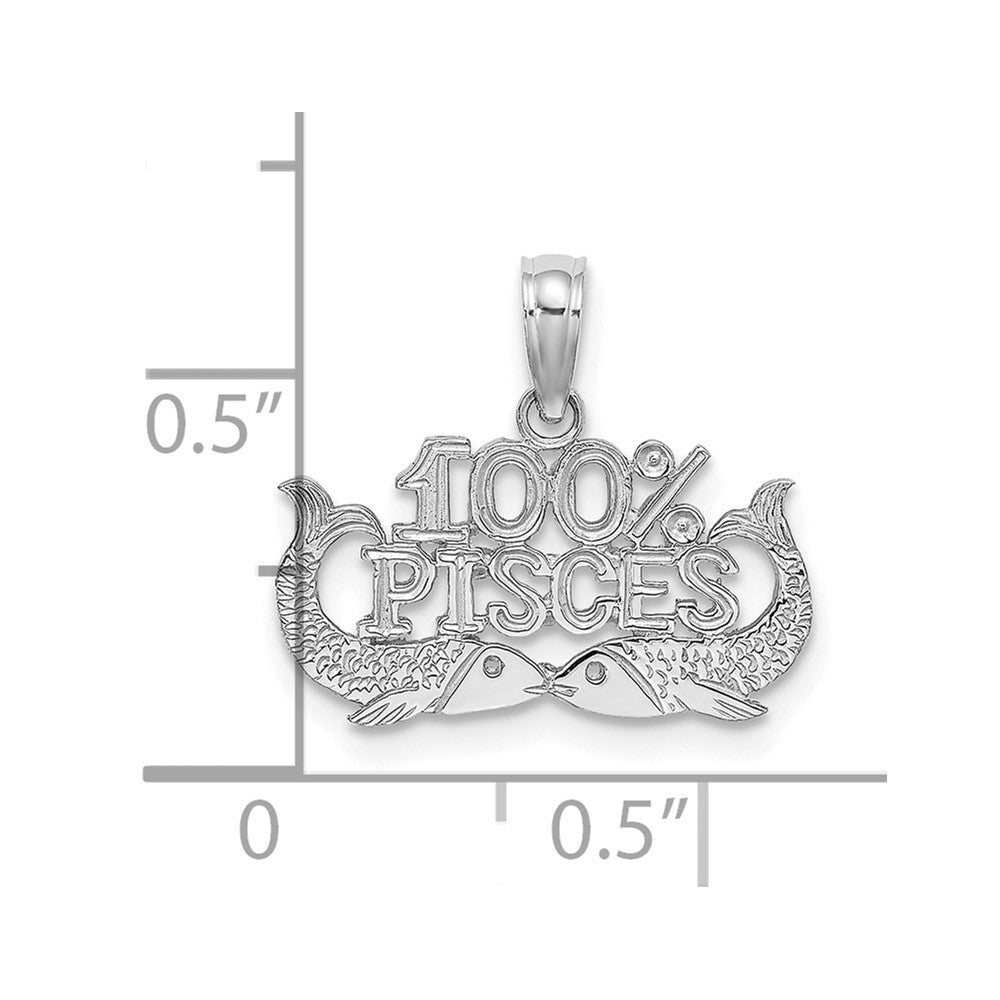 14k WG 100% PISCES Zodiac Charm-D4065W