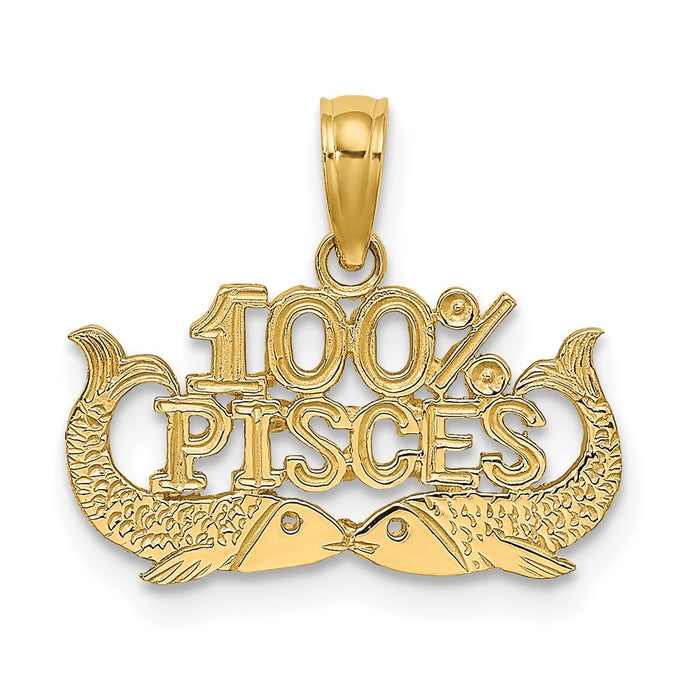 14K 100% PISCES Zodiac Charm-D4065