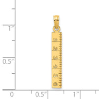 14k Six Inch Ruler Charm-D4066