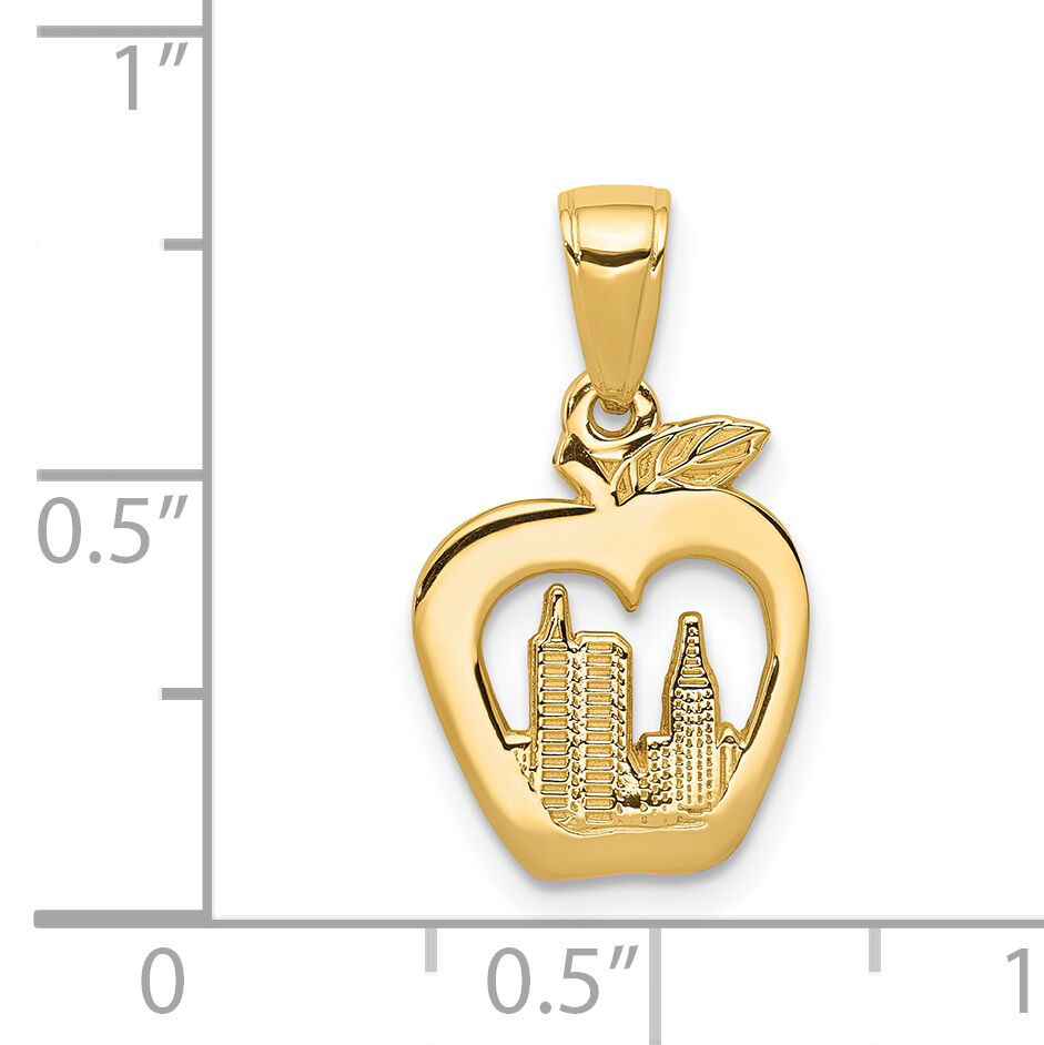 14K New York Skyline in Apple Pendant-D4083