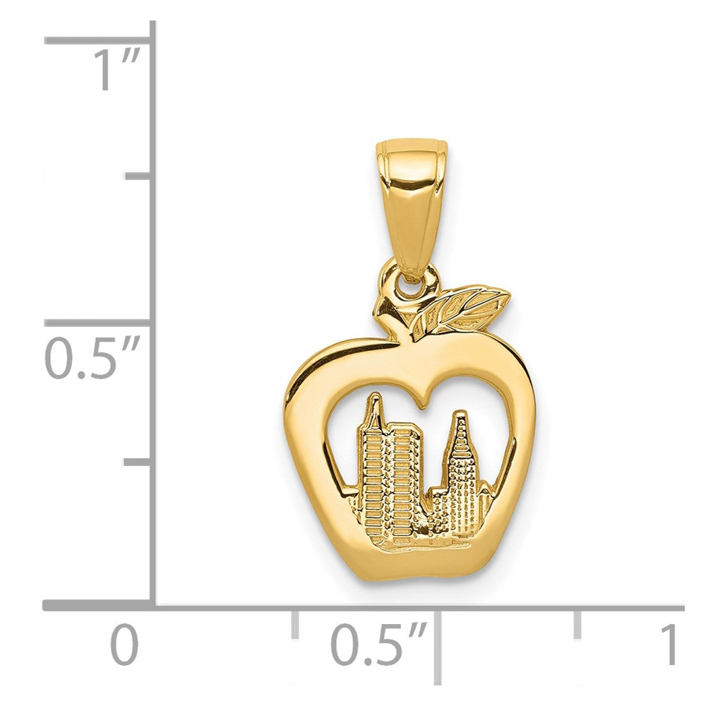 14K New York Skyline in Apple Pendant-D4083