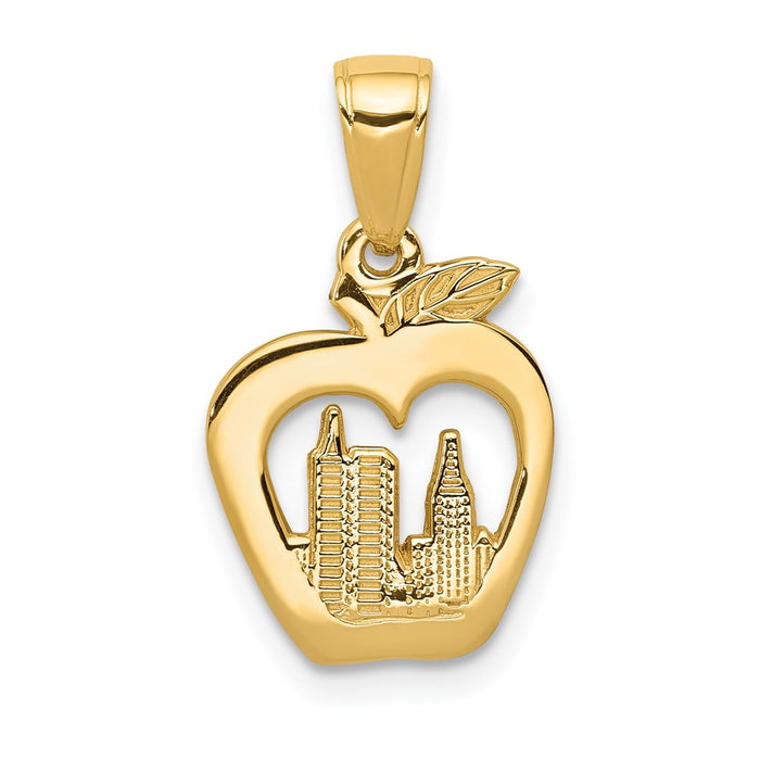 14K New York Skyline in Apple Pendant-D4083