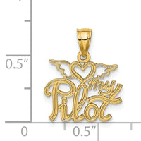 14K HEART MY PILOT Charm-D4084