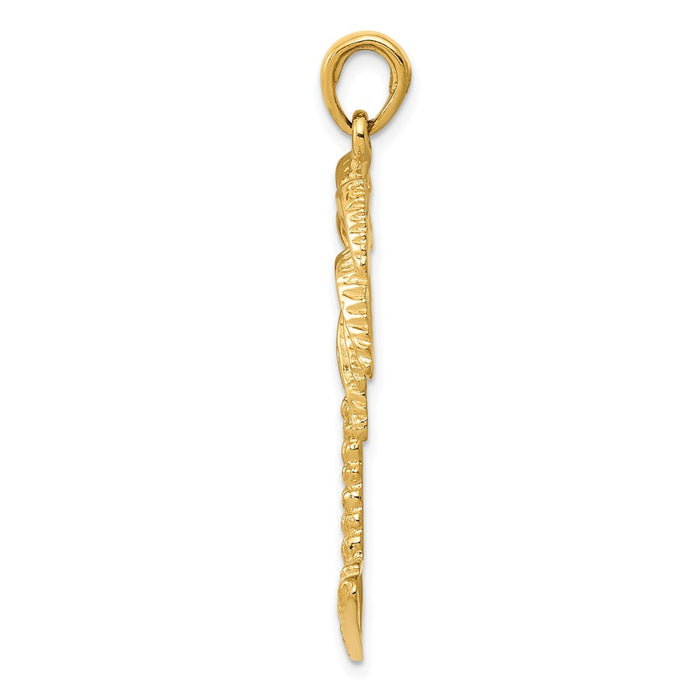 14K Large Palm Tree Pendant-D4093