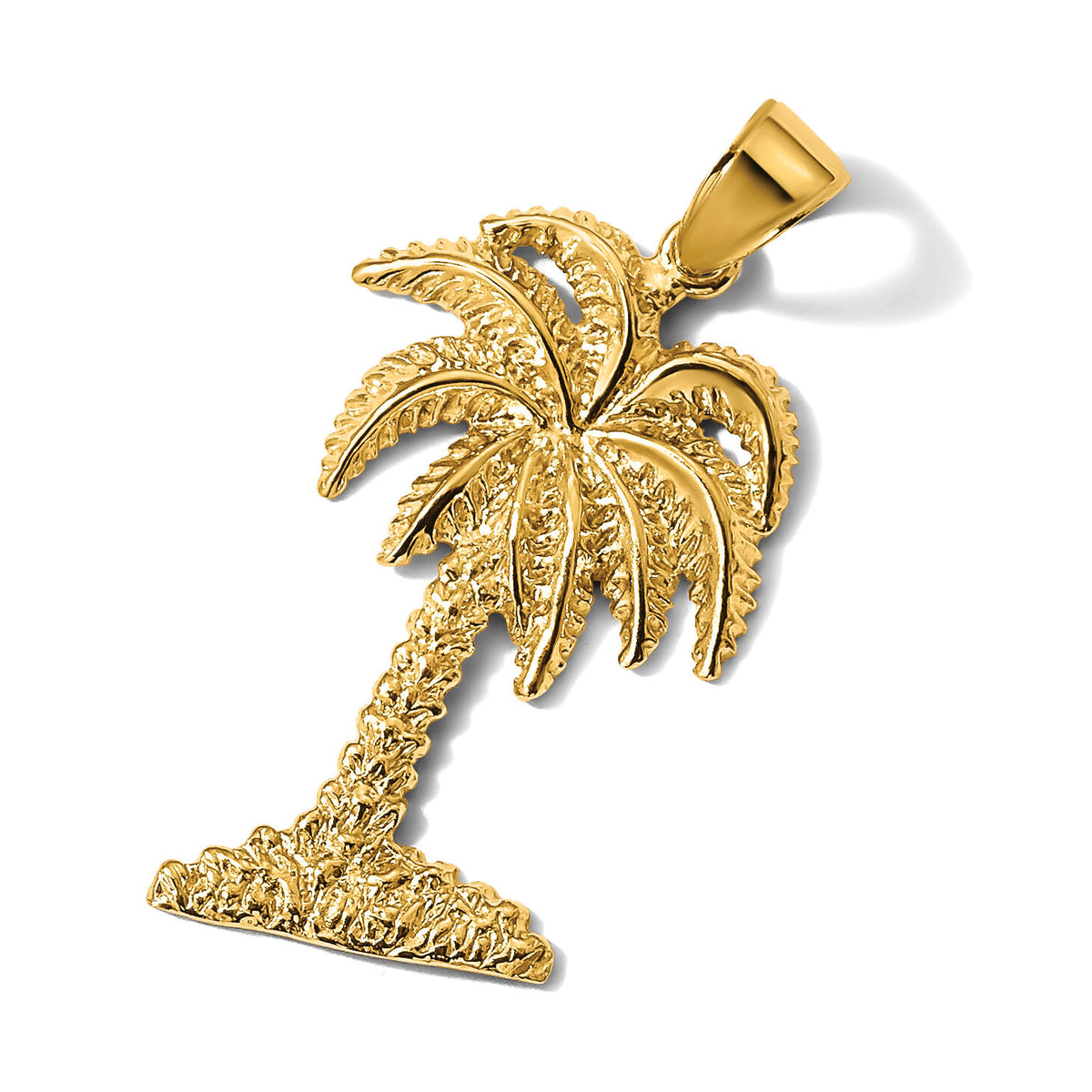 14K Large Palm Tree Pendant-D4093