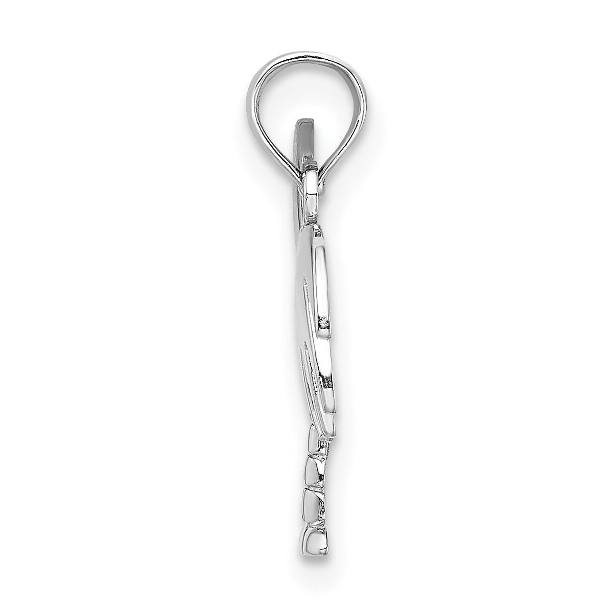 14K White Gold Polished Charleston Palm Tree w/ Moon Charm-D4095W
