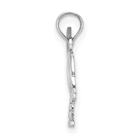 14K White Gold Polished Charleston Palm Tree w/ Moon Charm-D4095W