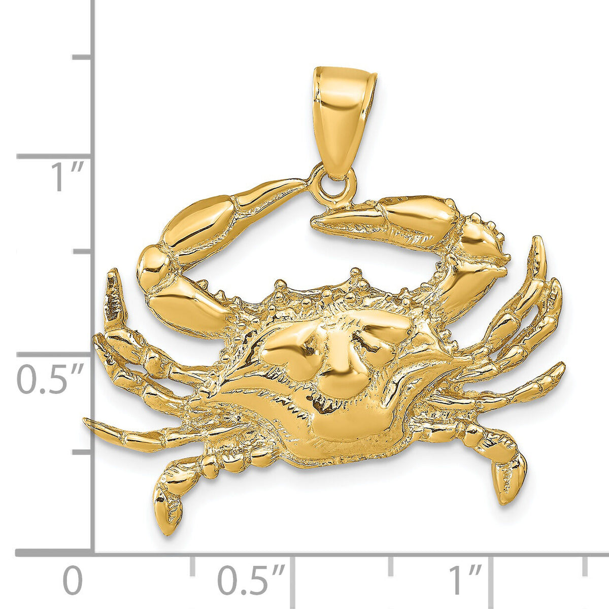 14K Blue Crab Pendant-D4109