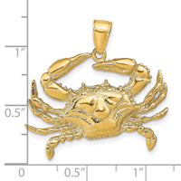 14K Blue Crab Pendant-D4109