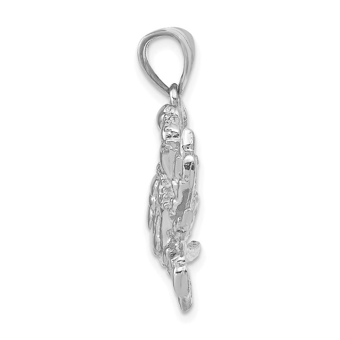 14K White Gold Blue Crab Pendant-D4109W