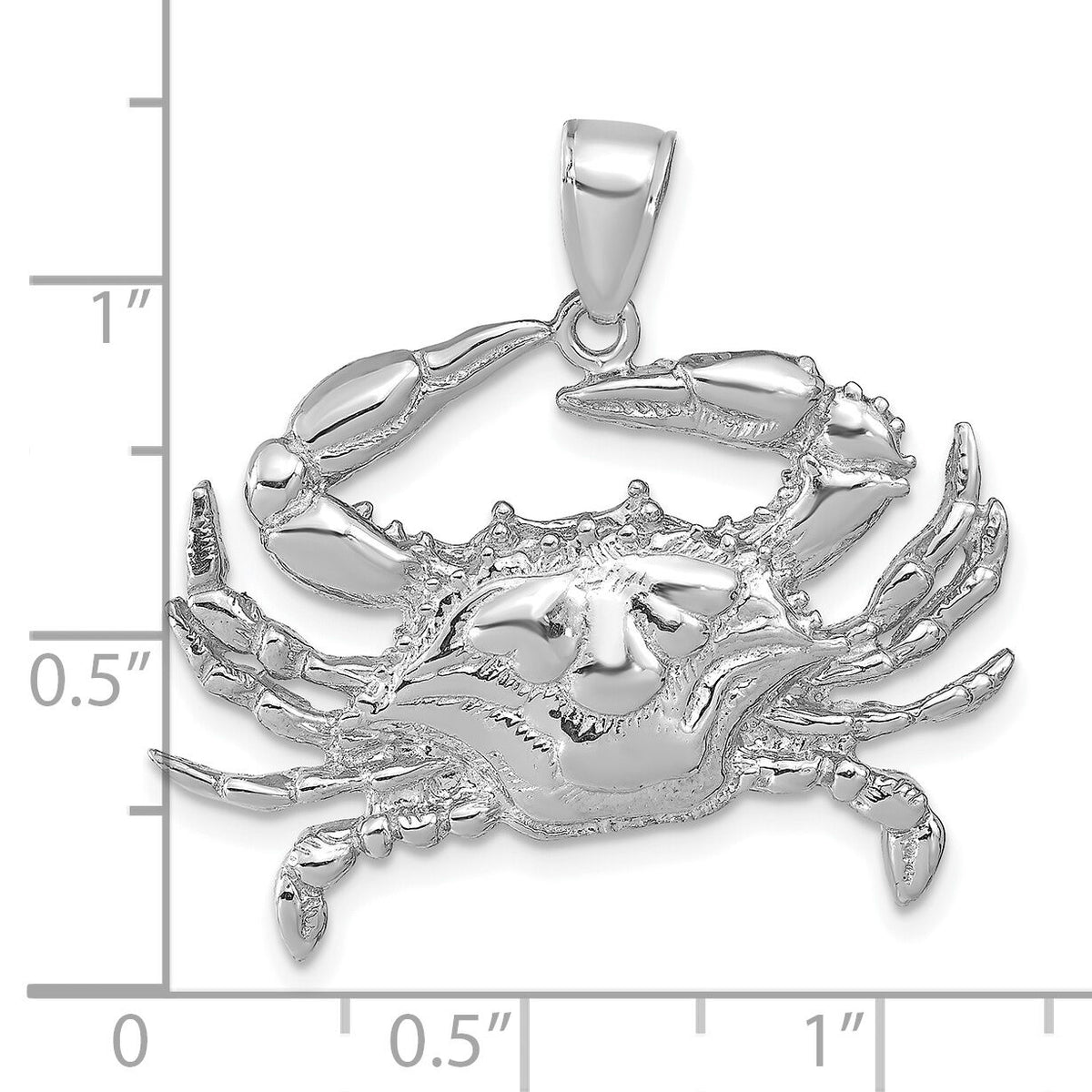 14K White Gold Blue Crab Pendant-D4109W