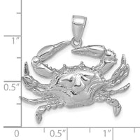 14K White Gold Blue Crab Pendant-D4109W
