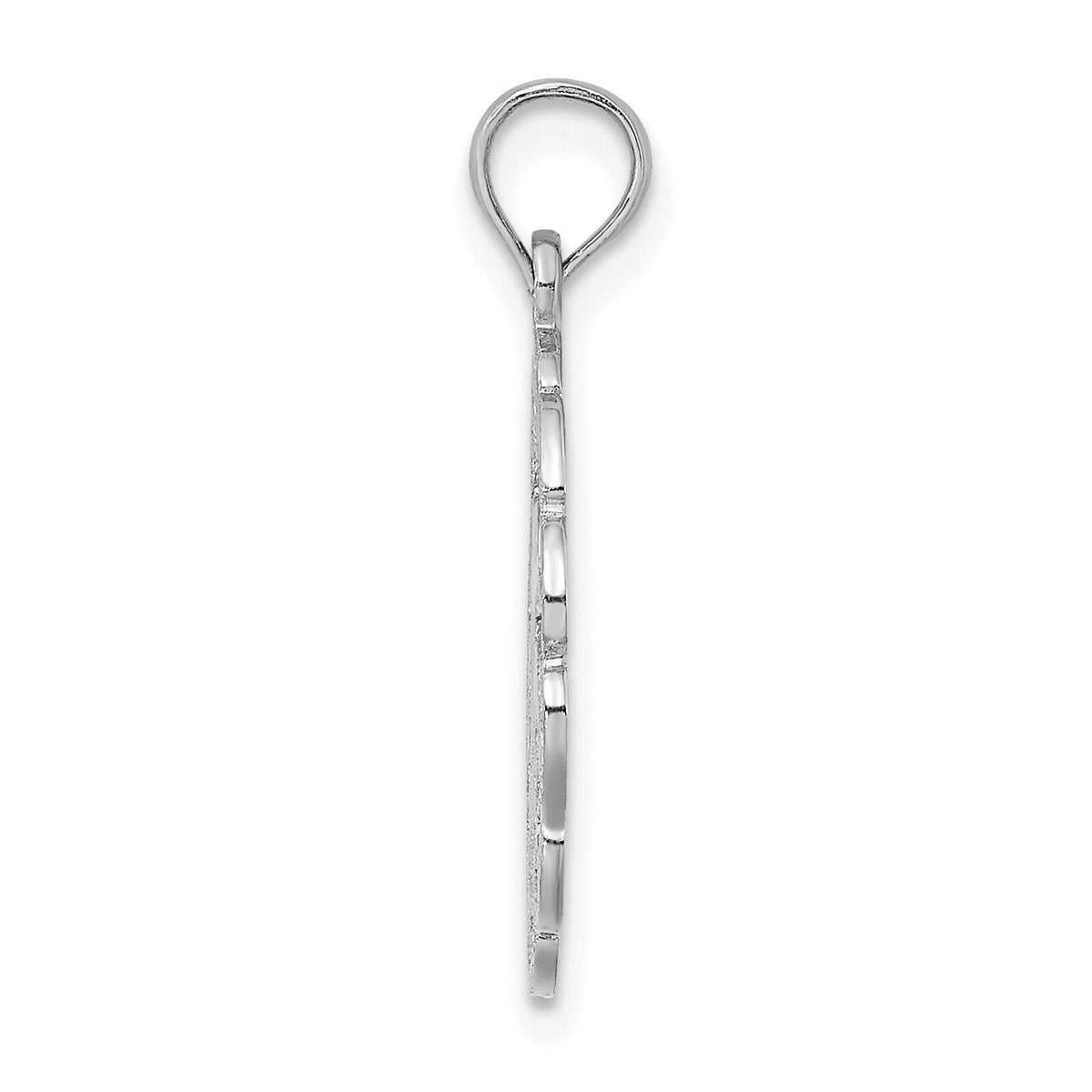 14K White Gold Cut-out Jumping Dolphins Pendant-D4115W