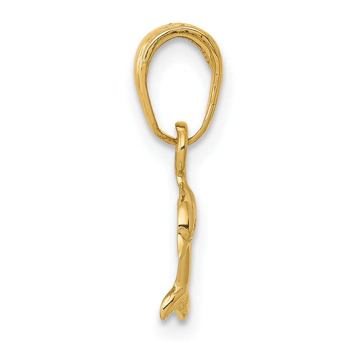 14K Mini Dolphin Pendant-D4121