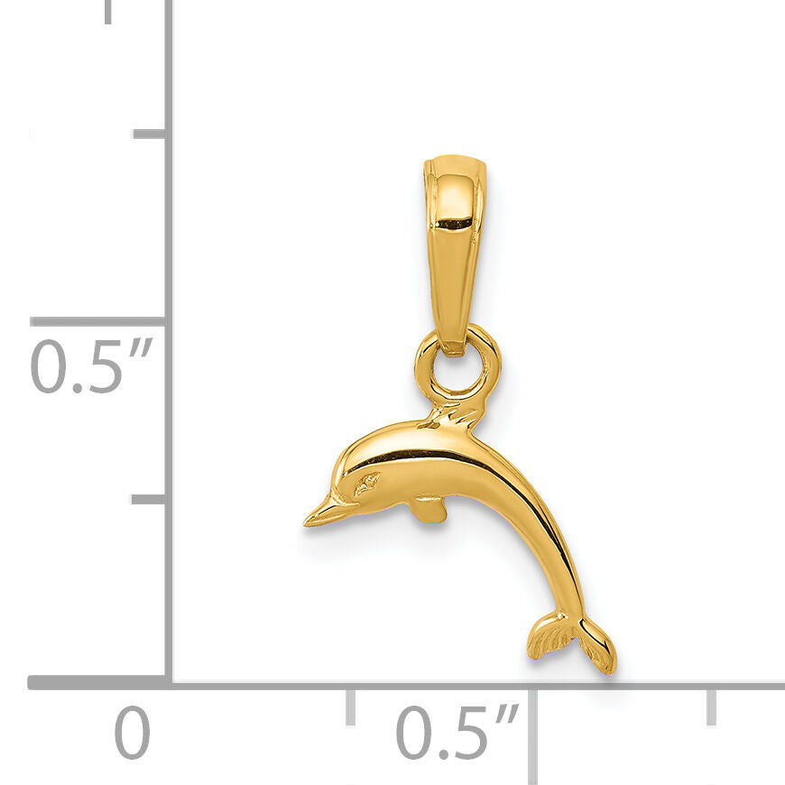 14K Mini Dolphin Pendant-D4121
