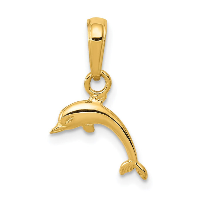 14K Mini Dolphin Pendant-D4121