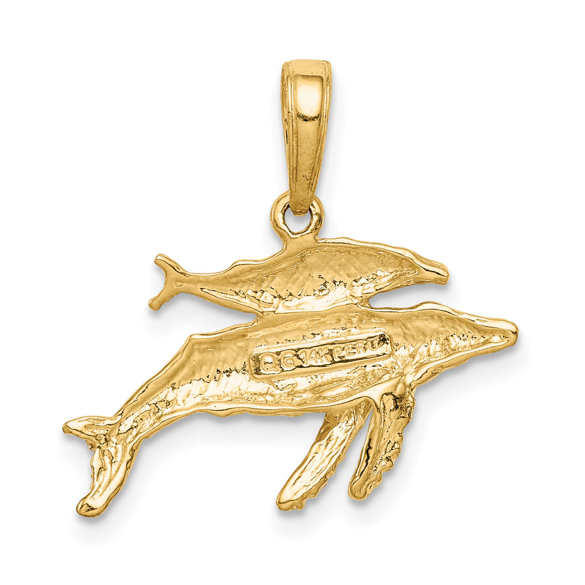14K Mother and Baby Humpback Whale Pendant-D4130