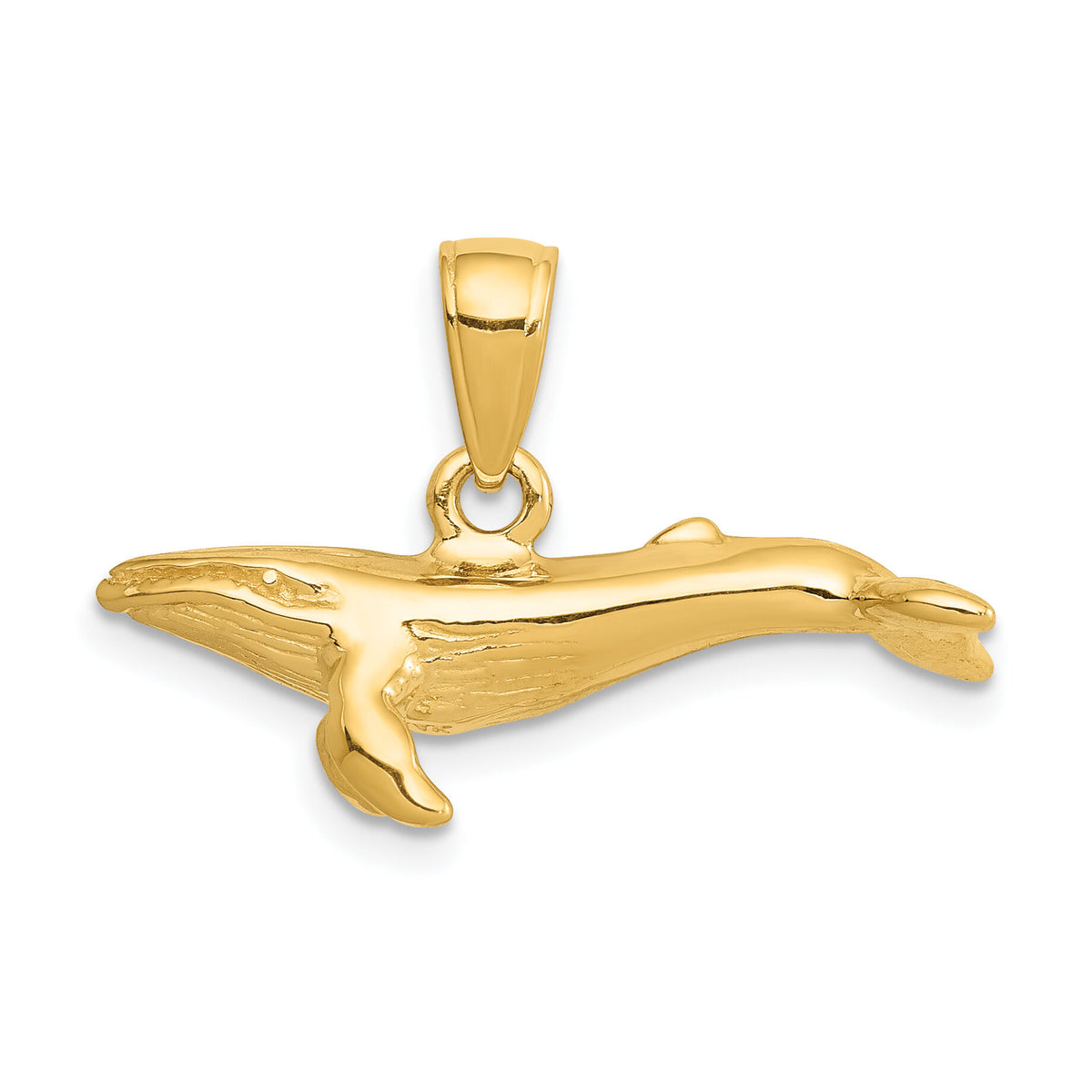 14K 3-D Humpback Whale Pendant-D4133