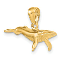 14K 3-D Humpback Whale Pendant-D4133