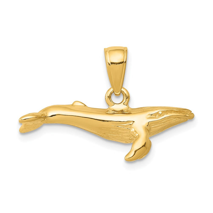 14K 3-D Humpback Whale Pendant-D4133