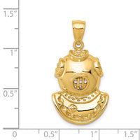 14K Divers Helmet Pendant-D4147