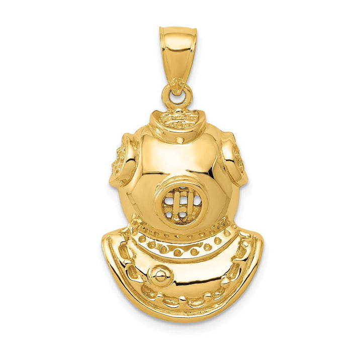 14K Divers Helmet Pendant-D4147