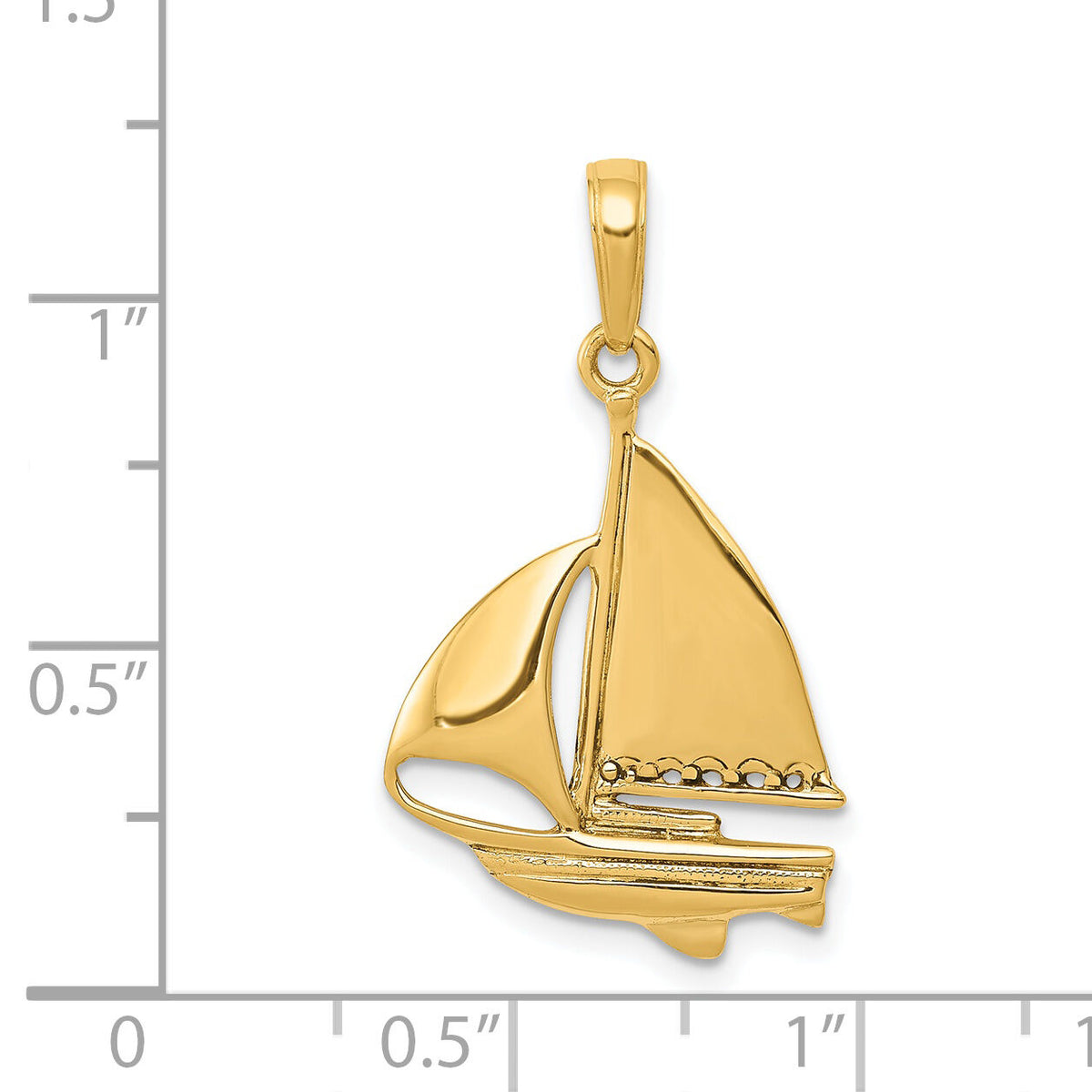 14K Sailboat Pendant-D4155