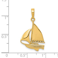 14K Sailboat Pendant-D4155