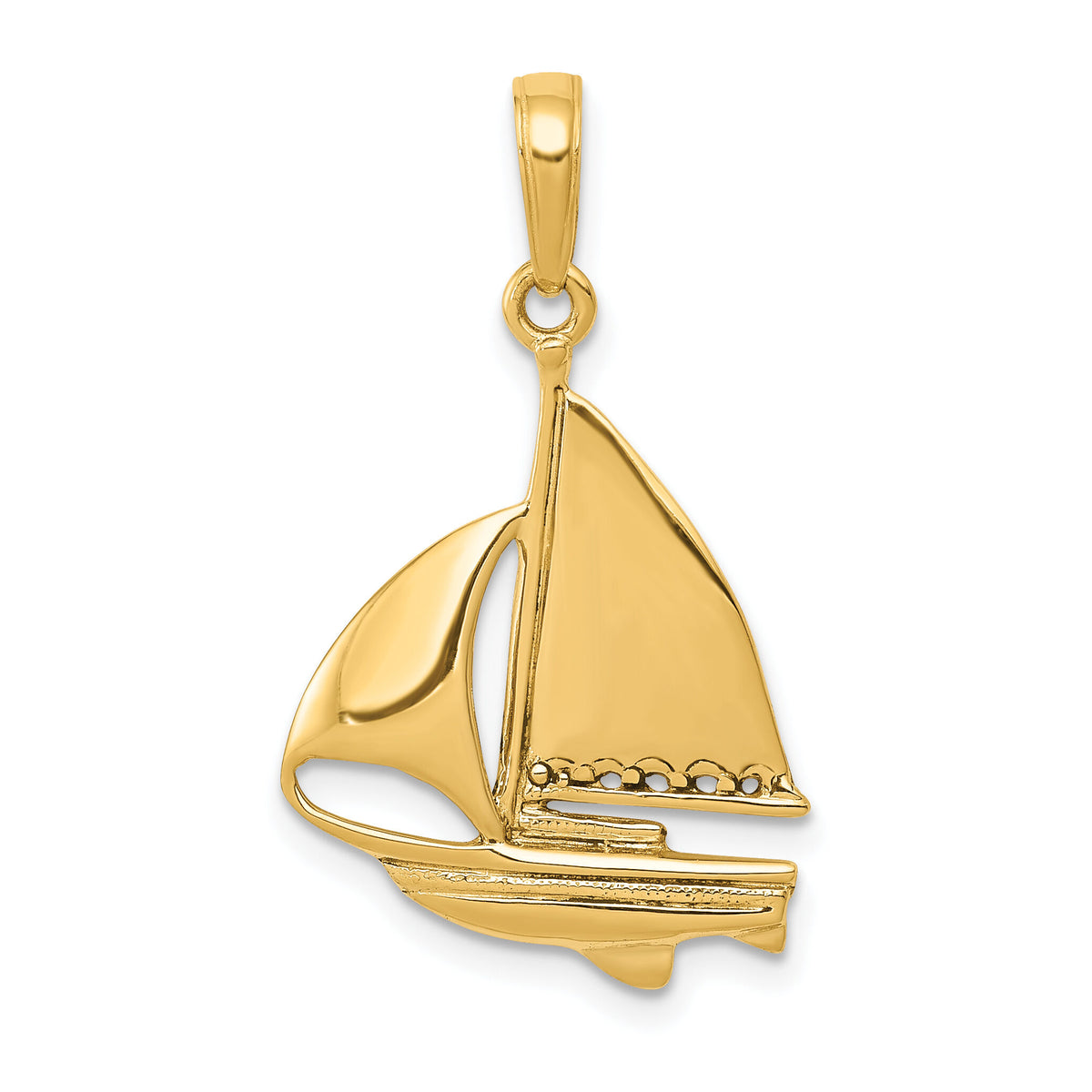 14K Sailboat Pendant-D4155