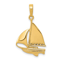 14K Sailboat Pendant-D4155