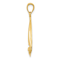14K 2-D Sailboat Pendant-D4156