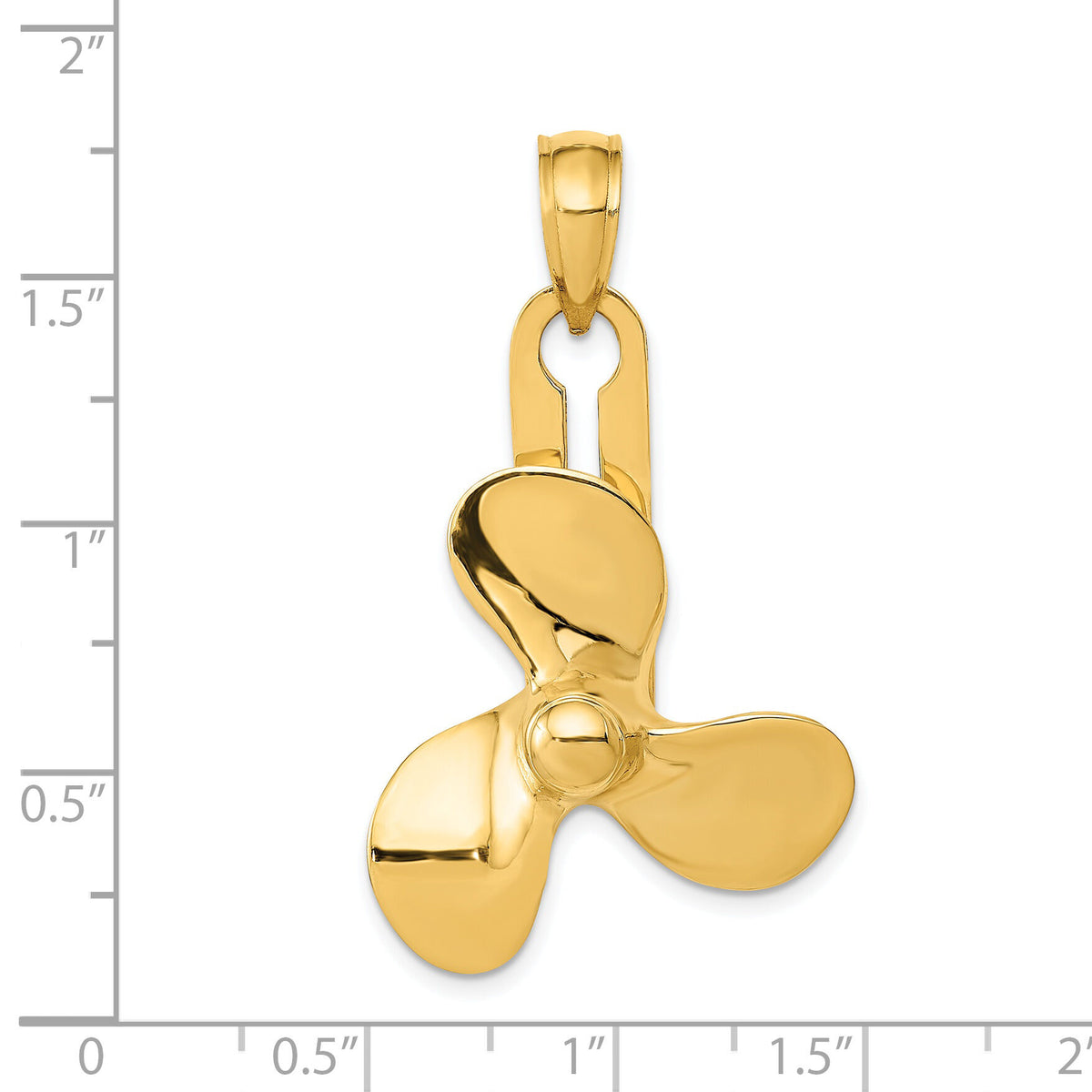 14K Moveable 3 Blade Propeller Pendant-D4161
