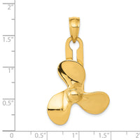 14K Moveable 3 Blade Propeller Pendant-D4161