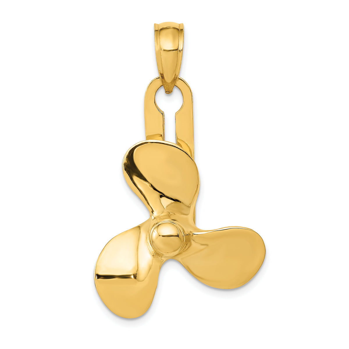 14K Moveable 3 Blade Propeller Pendant-D4161