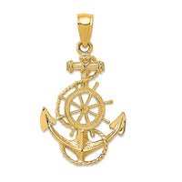 14K Anchor and Wheel Pendant-D4163