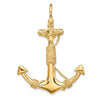 14K 3-D Solid Anchor with Rope Pendant-D4166