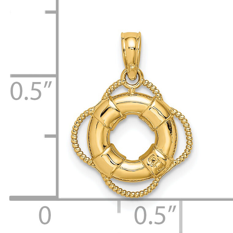 14K 3D Lifesaver Charm-D4170