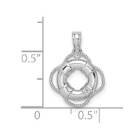 14K White 3D Gold Lifesaver Pendant-D4170W