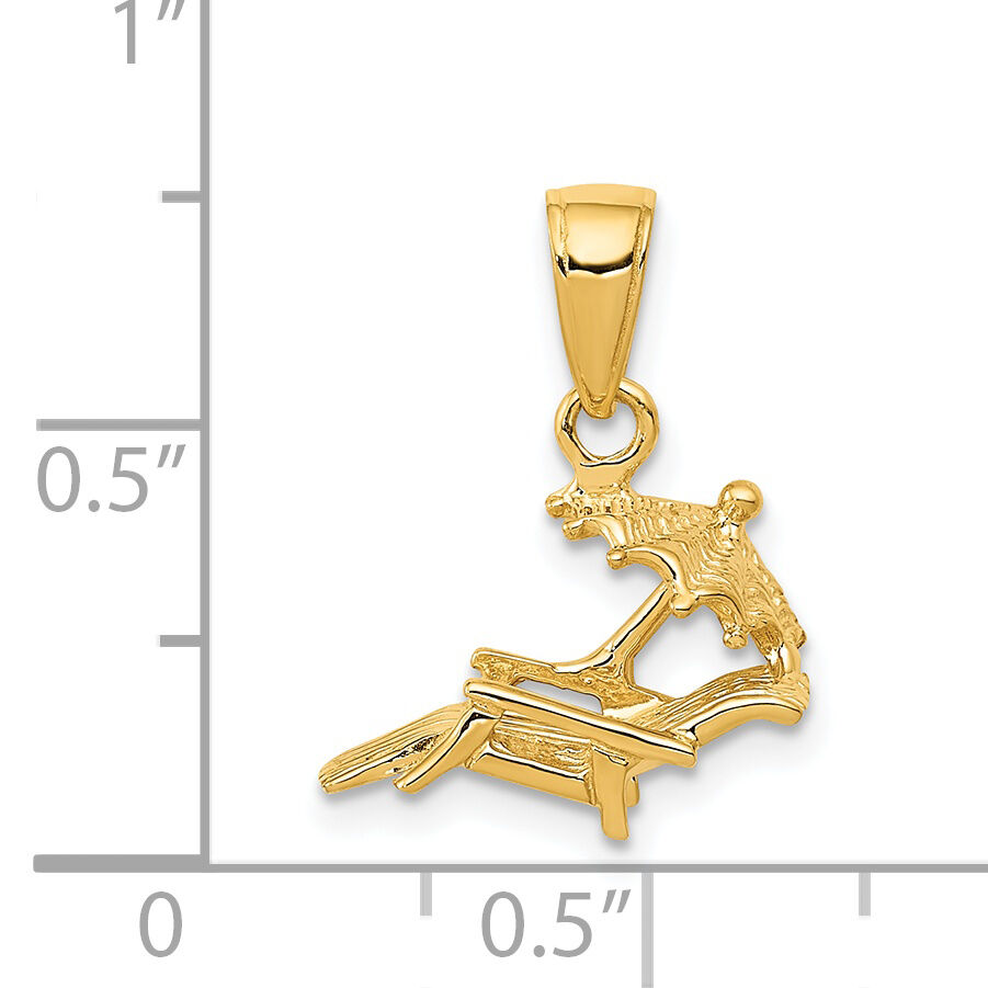 14K 3-D Lounge Beach Chair Pendant-D4171