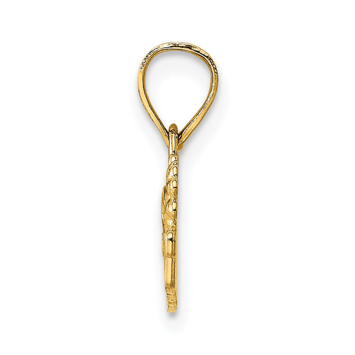 14k SPECIAL TEACHER with Flower Charm-D4178