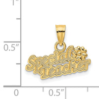 14k SPECIAL TEACHER with Flower Charm-D4178
