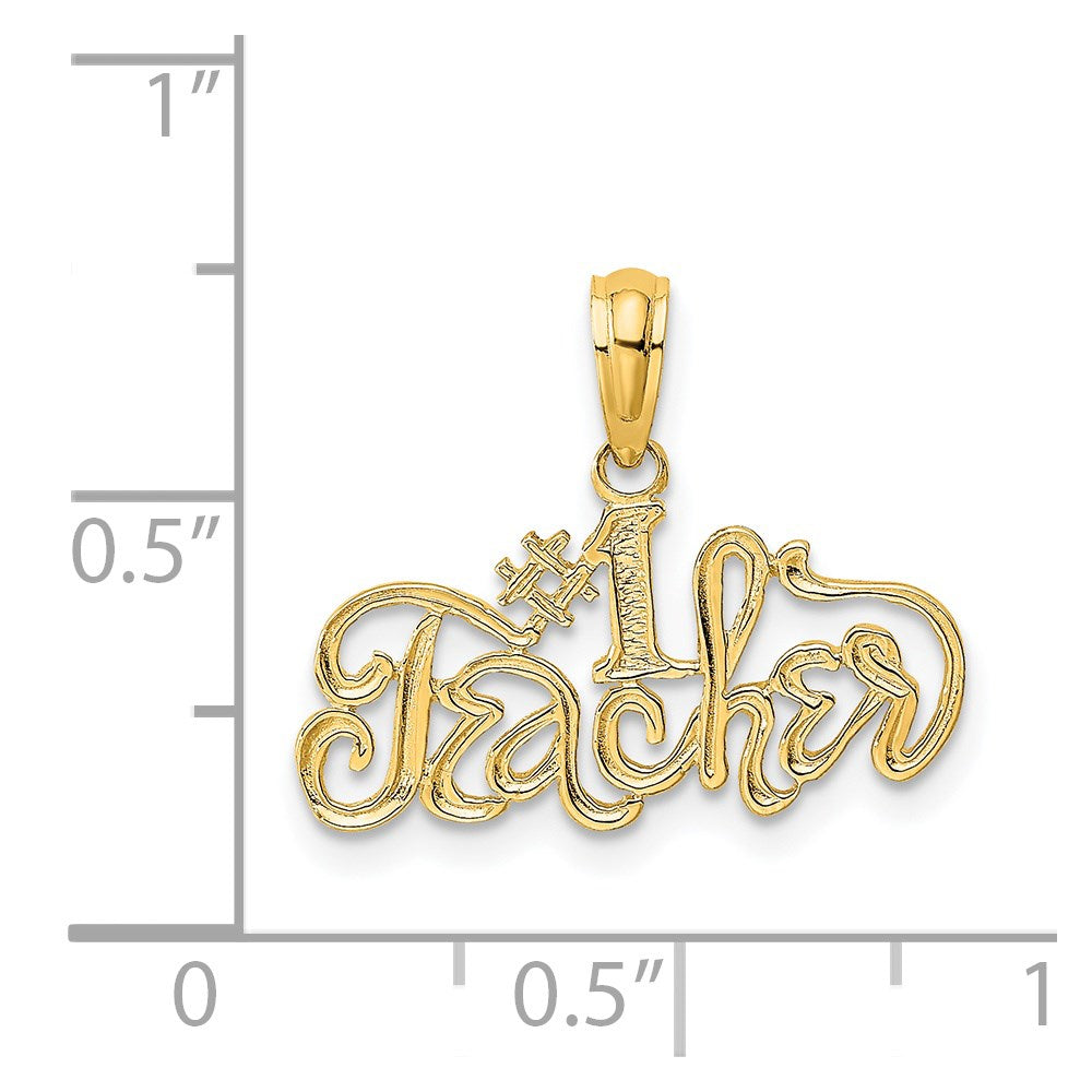 14K #1 TEACHER Charm-D4179